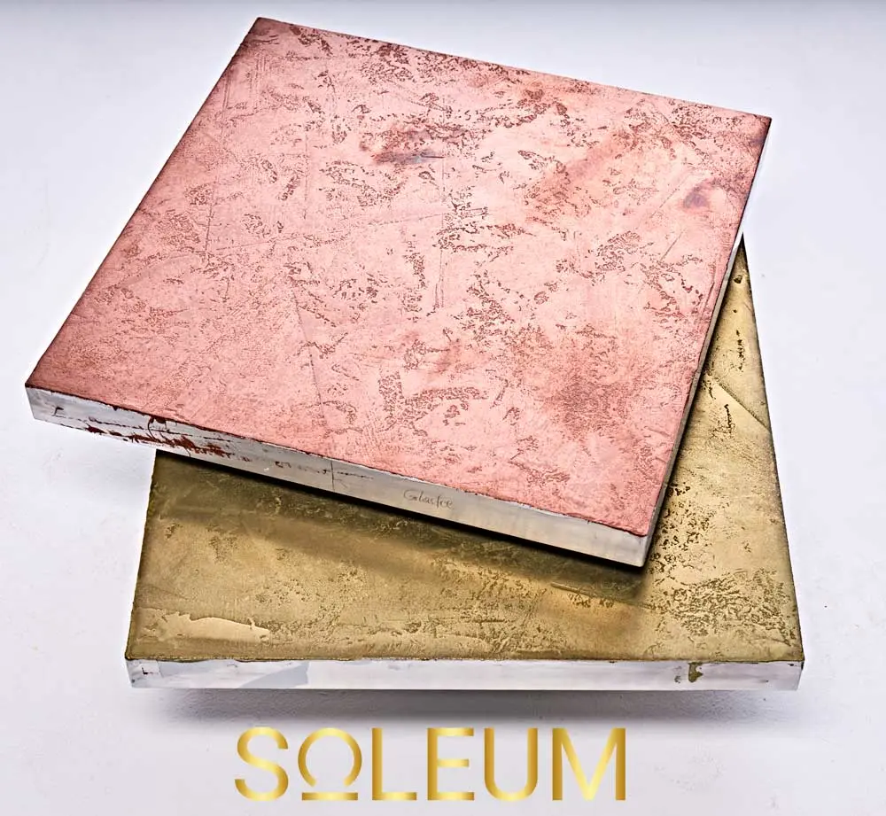 Echtmetallbeschichtung-Kupfer-Gold Ručně vyráběné pokovování z pravého kovu, mědi a zlata