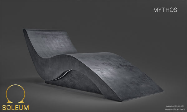 Vyhřívaná lehátka 29 SOLEUM-Waermeliege-MYTHOS-schwarzer Beton, Mikrozement