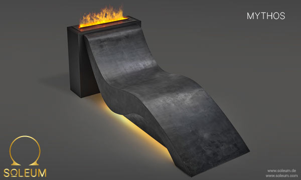 Vyhřívaná lehátka 28 SOLEUM-Waermeliege-MYTHOS mit Feuerbox