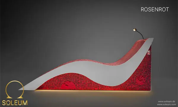 Chaises longues chauffantes 23 SOLEUM-Waermeliege-ROSERED-Luxusmosaik