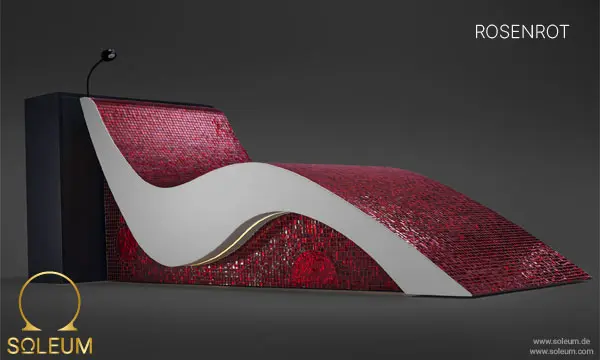 Chaises longues chauffantes 21 SOLEUM-Waermeliege-ROSERED-Luxusmosaik
