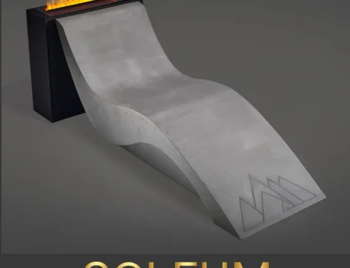 Vyhřívané lehátko LOVT betonového vzhledu