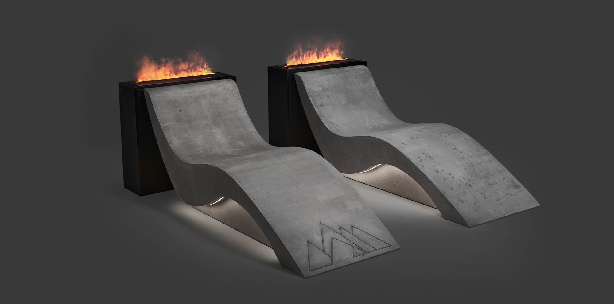 Vyhřívaná lehátka 39 vyhřívaná mikrocementová lehátka, ideální pro oblast HOTEL-SPA