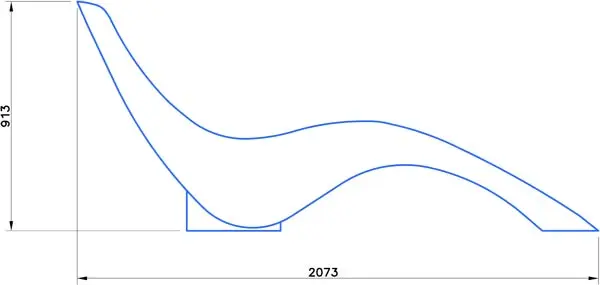 Műszaki rajz fűtött nyugágy SNOW WHITE