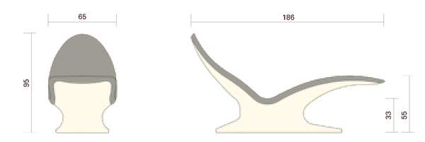 Waermeliege-Lounger-ONE-PLUS-Abmessung Heated lounger ONE PLUS dimensions