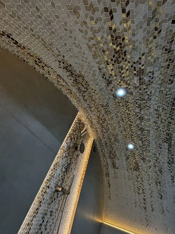 Luxury steam bath outdoor area_12 Luxury steam bath outdoor area with SICIS Mosaic