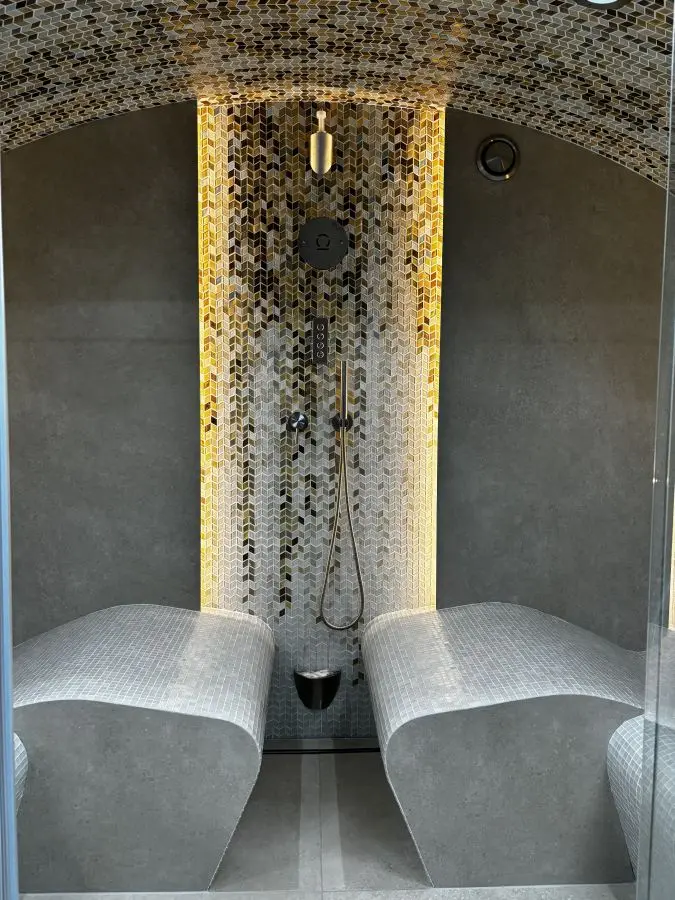 Luxury steam bath outdoor area_3 Luxury steam bath for the garden and on the terrace with SICIS Mosaic