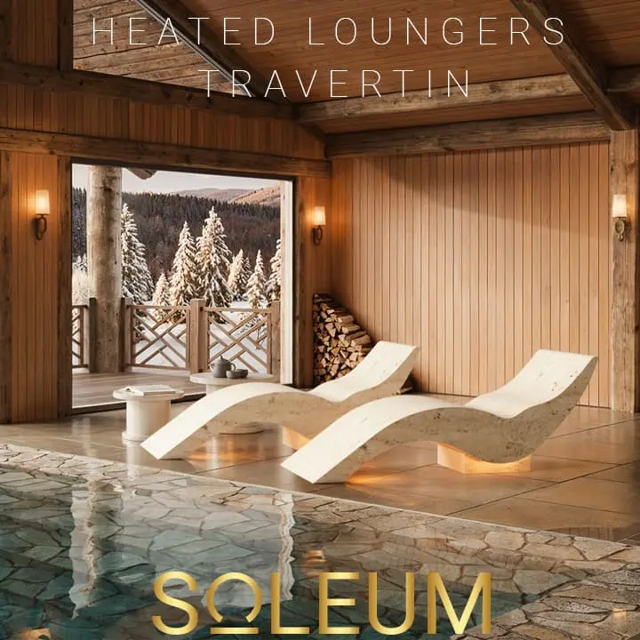 Grijana ležaljka od TRAVERTINA "TRAVERTINO" 2 Grijana ležaljka od travertina „TRAVERTINO“ proizvođača SOLEUM