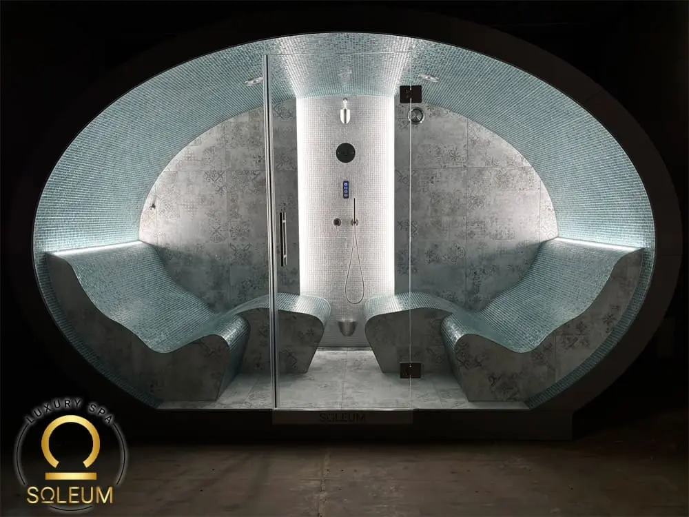 Venkovní parní lázeň Premium-Ultraluxury-9 Parní kabina Premium pro luxusní zahradu se skleněnou mozaikou