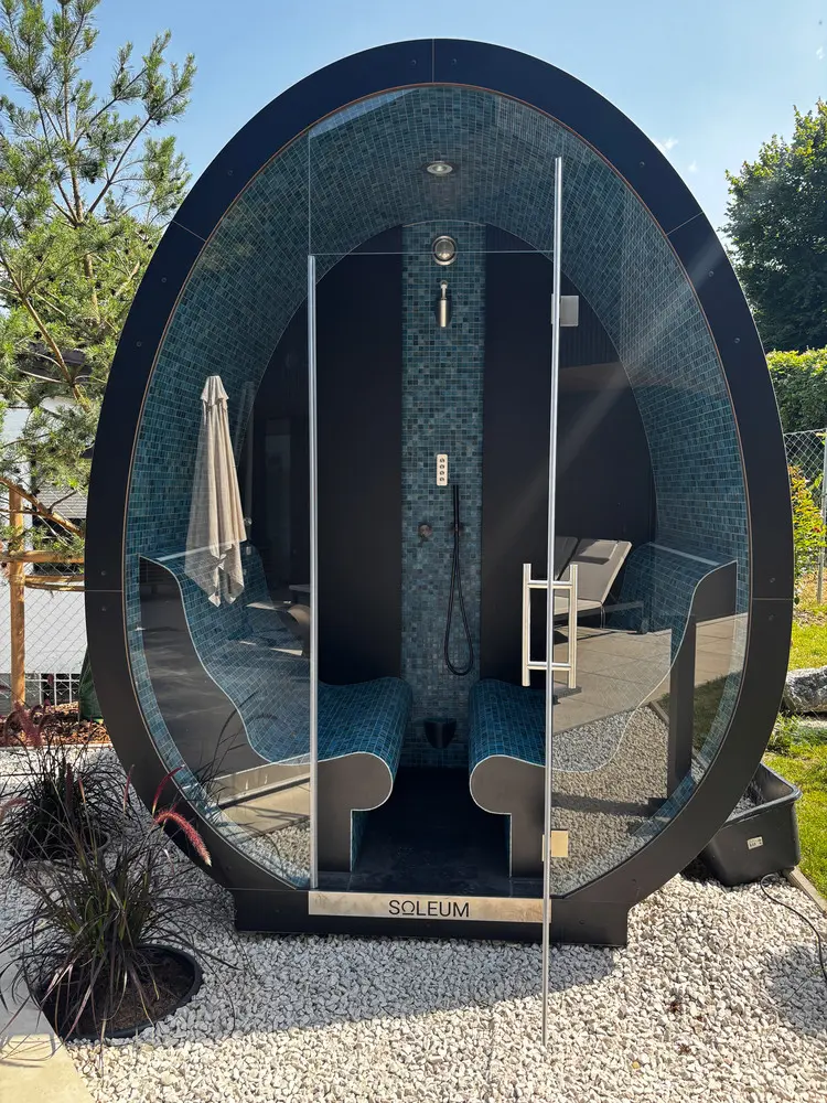 SOLEUM-EGG-Outdoor-Wellness-6 Parní sauna s prémiovým designem pro venkovní použití