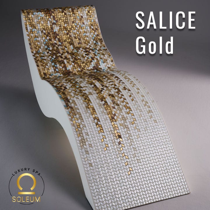 Tumbona calefactada SICIS Design SALICE GOLD 1 SICIS-Diseño-Caleado-Tumbona-de SOLEUM con SALICE ORO