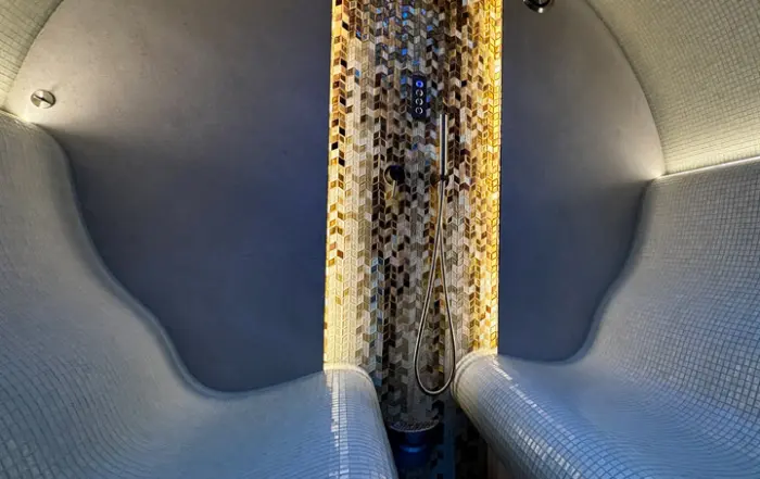 OMEGA outdoor steam bath with TUBE stem