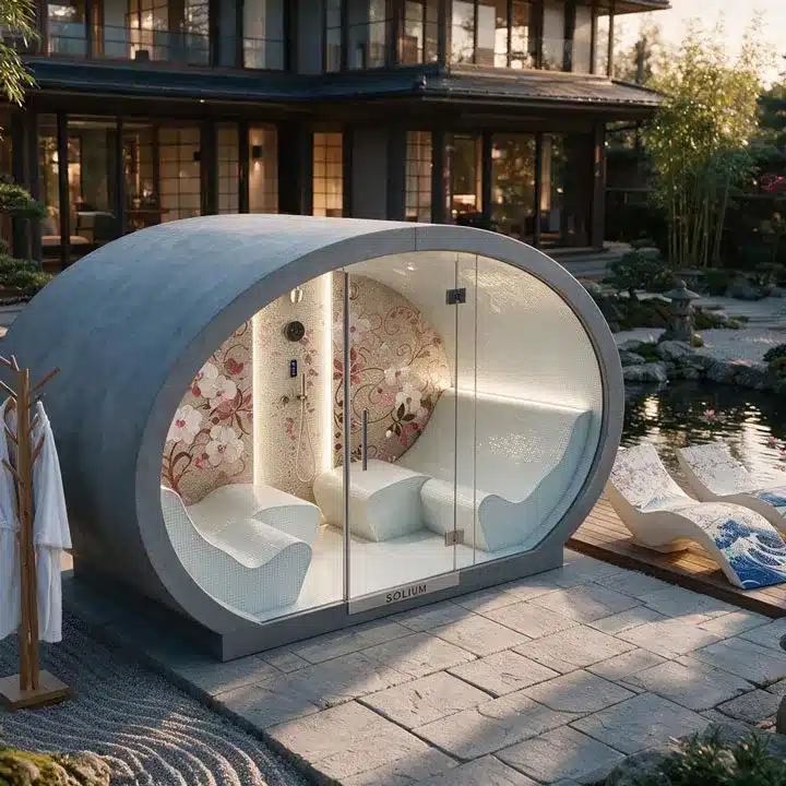 SOLEUM Ellipse Luxury Longevity Spa Cabin with steam bath and halotherapy